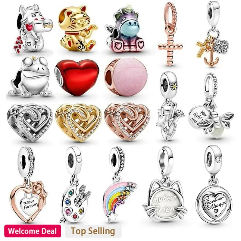 

New Women's Jewelry 925 Sterling Silver Entangled Heart Unicorn Paired with Bracelet Necklace Women's Exquisite Gift