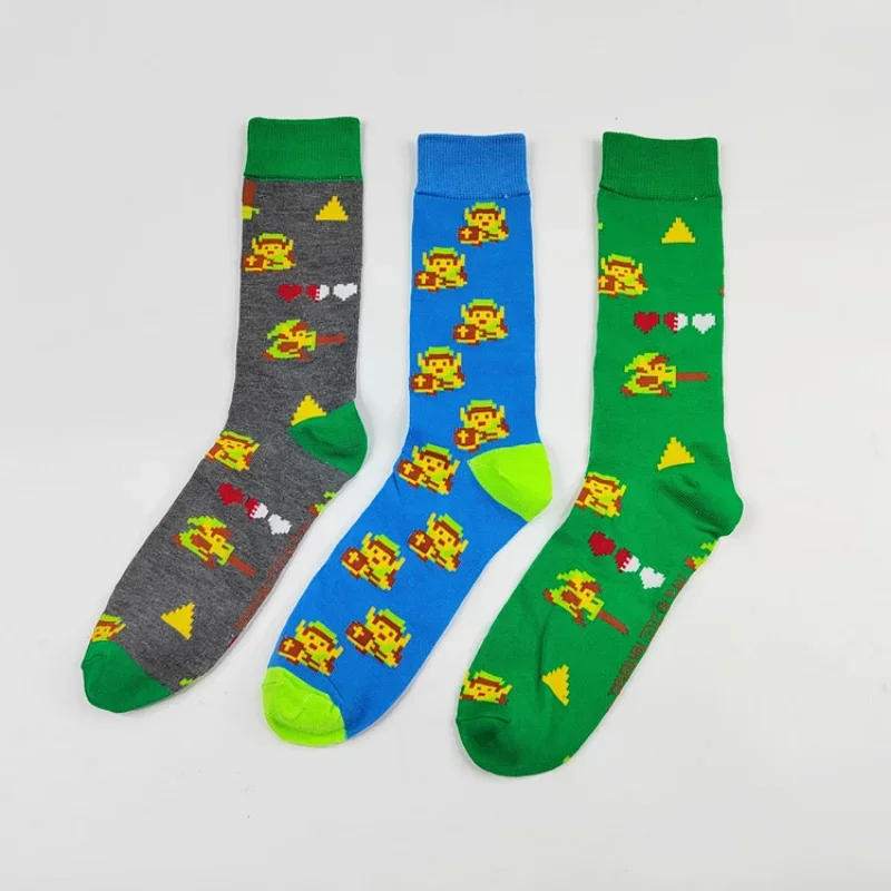 Zeldaes Tears of The Kingdom Anime-Socken, Cosplay, Herren-Figurendruck, für Erwachsene, Baumwolle, lange Freizeitsocke, Kawaii-Socke, Kindergeschenk