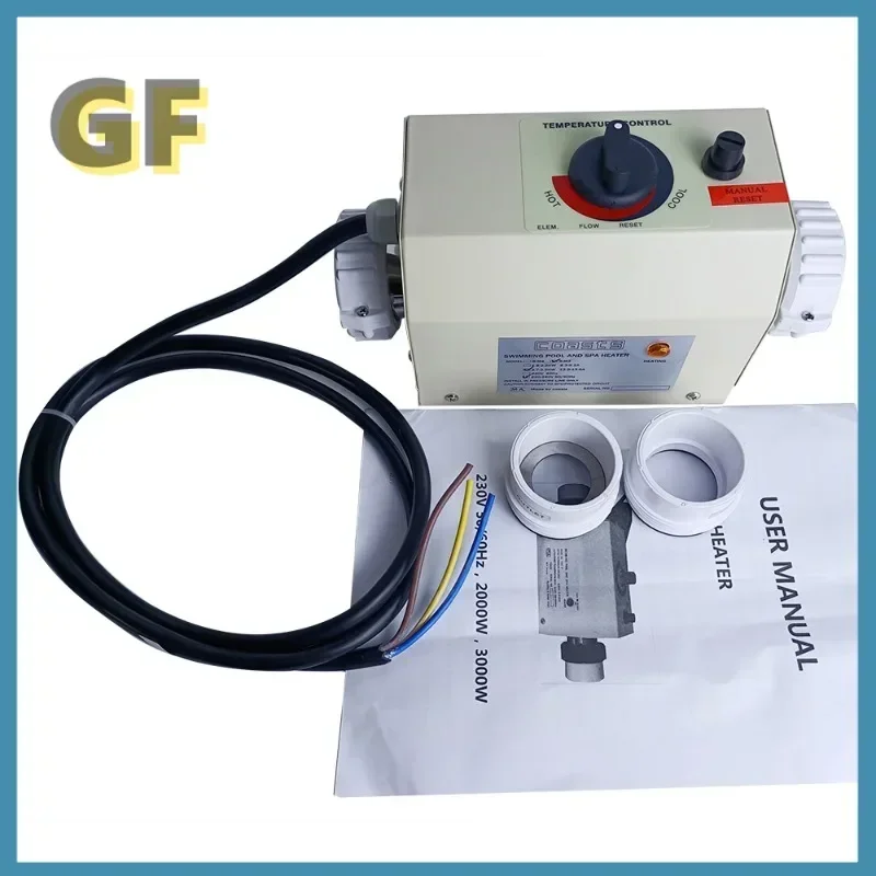 220V 3KW Electric Water Heater Thermostat For Swimming Pool Bathtub SPA Bath For Massage Hot Tub and Jacuzzi 6
