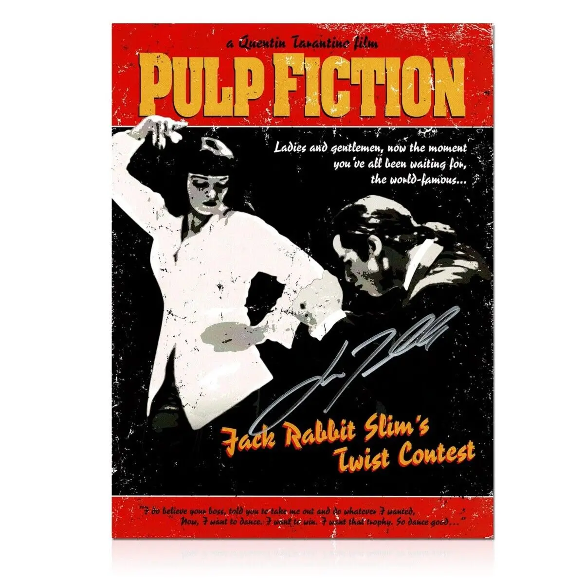 

Pulp Fiction SIGNED Art Film Print Silk Poster Home Wall Decor