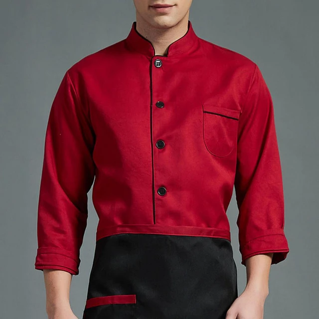 Breathable Cook Shirt Single-breasted Hotel Soft Kitchen Chef