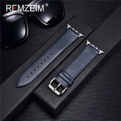 Elegant Blue Genuine Leather Watch Band - Premium Strap Collection - 42mm 44mm 45mm (Blue - s)