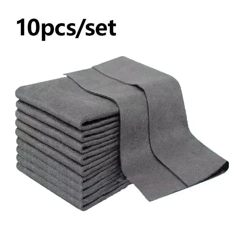 Cleaning Cloth 10pcs/set Thickened Magic Cleaning Cloth No Trace No Watermark Reusable Microfiber Rag Quickly Clean Towels Scouring Pad