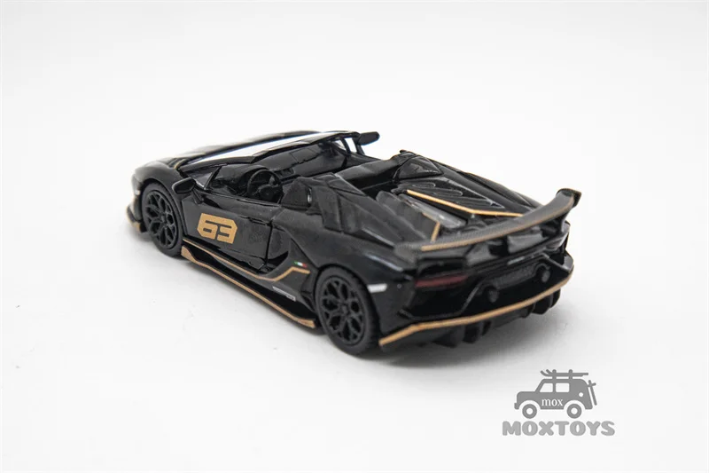 MINI GT 1:64 Aventador SVJ 63 Roadster Nero Aldebaran Black LHD Diecast Model Car 4