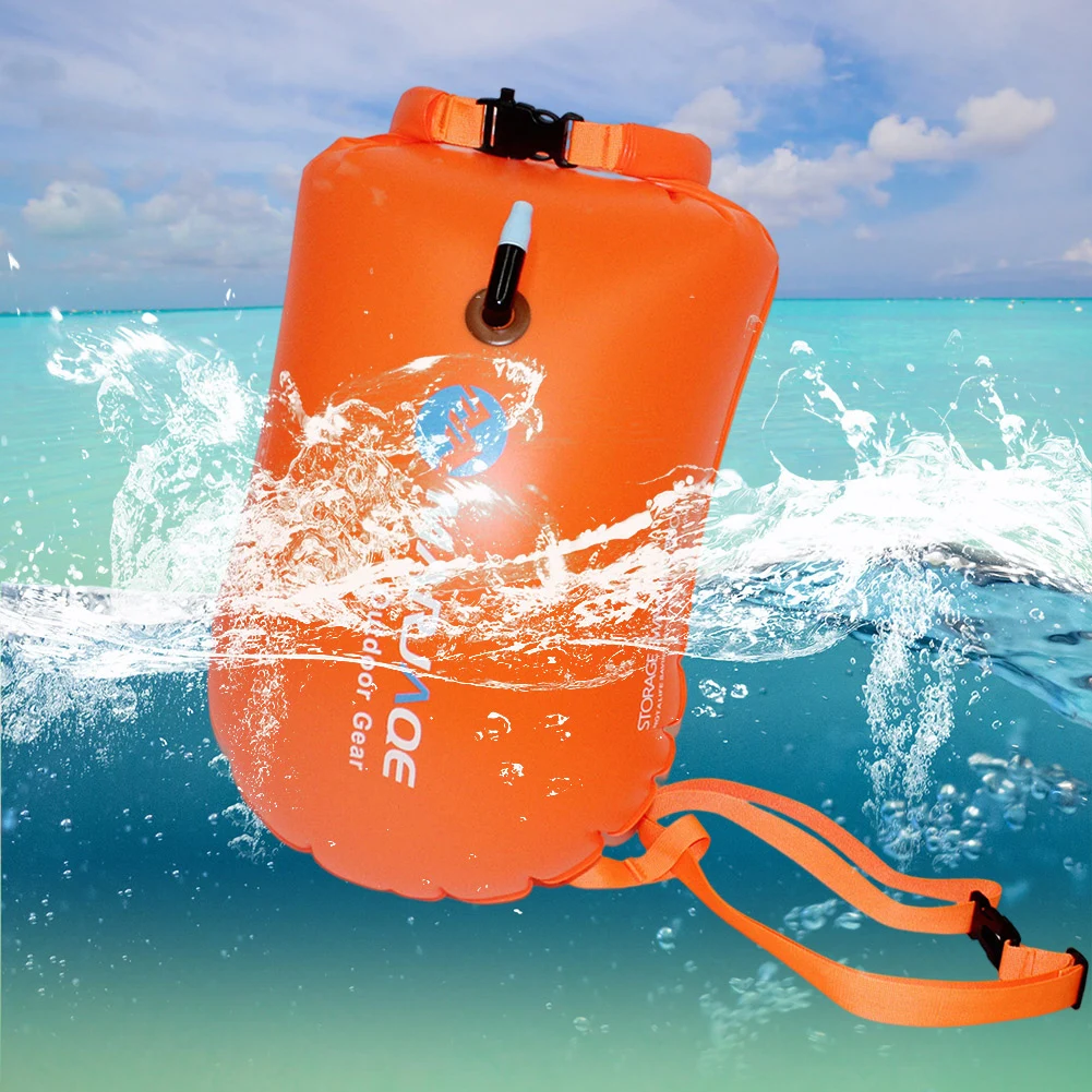 Swimming buoy 20L Safety Swimming Buoy PVC Inflatable Drifting Rafting Bag with Belt 12KG Buoyancy Lightweight for Water Sports