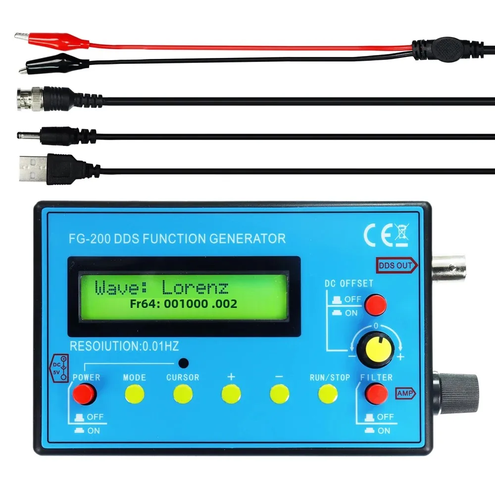 FG-100 FG-200 DDS Function Signal Generator Frequency Counter 0.01Hz-500KHz Signal Source Module Sine+Square+Sawtooth Waveform signal generator kit signal generator