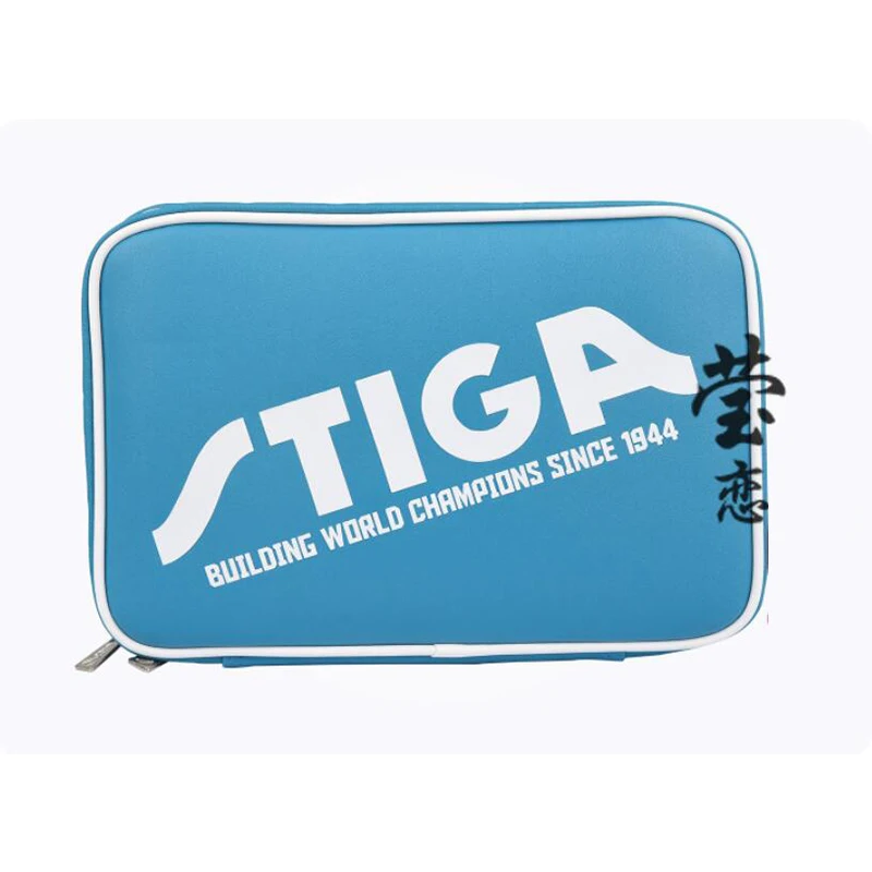 stiga table tennis suare case PU surface double layer could hold two table tennis racket ping pong case