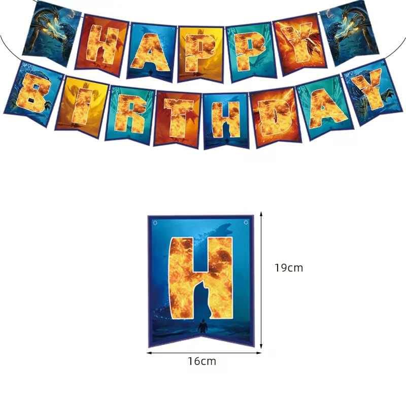 thumbnail image 1 of Decoración de fiesta de cumpleaños con temática de Monster King, vajilla desechable, taza, plato, servilleta, mantel, globo 3D para niños, navidad, 1 of 5