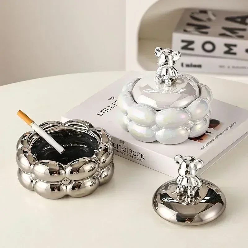 

Proof Decorations Ash Home Circular Bear Cotton Fly Creative Ornaments Ashtray Living Office Lid Luxury Room With Candy