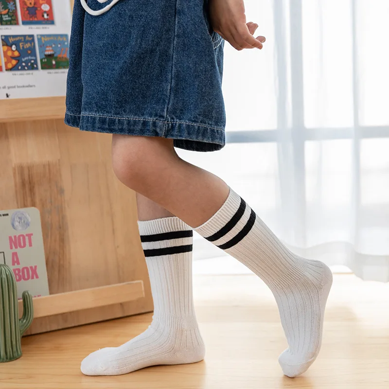 Kids Socks 1 Pair Cotton Children Black and White Stripes