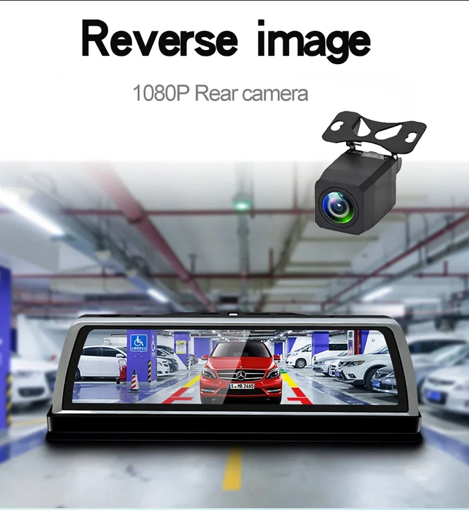 Bluavido ADAS ڵ   ī޶, ȵ̵ GPS ׺̼, 1080P   , ڵ  , 24 ð , 10 ġ IPS 4G