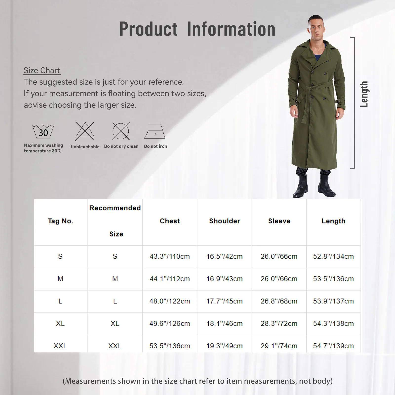 Men Stylish Open Front Long Trench Coat Casual Notched Lapel Long Sleeve Maxi Jacket Overcoat with Belt for Autumn Spring Coat