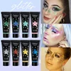 Shimmer Eye&Body Glitter Sequins Gel Smear Face Art Flash Loose Sequins Cream Glitter Nail Hair Stickers Makeup Party Festival 1