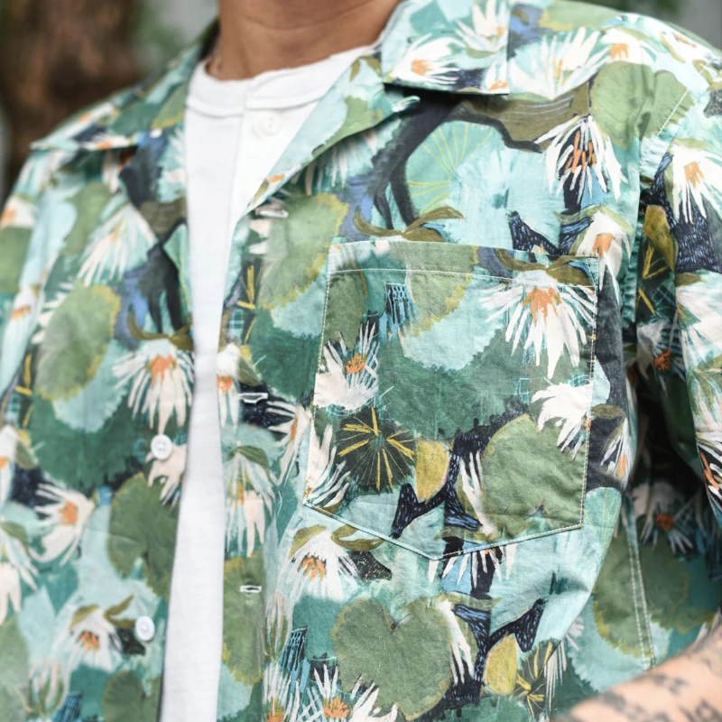 Sauce Zhan  Aloha Shirt Hawaiian Shirt Summer Mens Shirts Beach Casual Breathable Pure Cotton loose fit 3