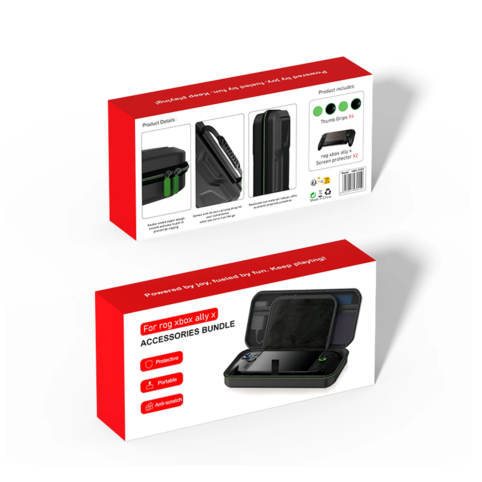 ROG Xbox Ally / Ally X용, 4 in 1 액세서리 키트, 스크린 보호필름 및 조이스틱 캡&닦이 포함된 휴대용 케이스 보관 가방