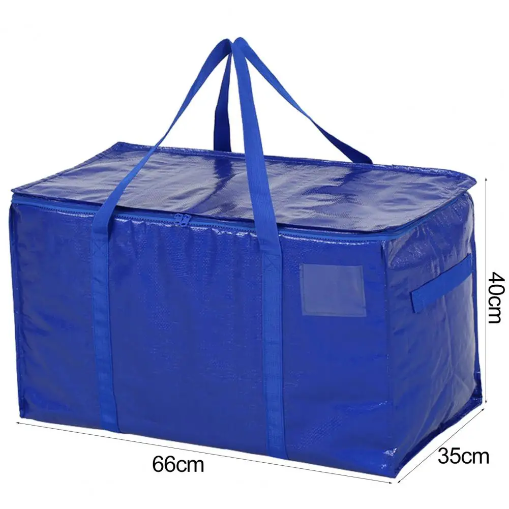 Extra Large Packing Bag With Zipper Handle Reusable Plastic Moving Tote Heavy Duty Storage Tote Clothes Storage Container