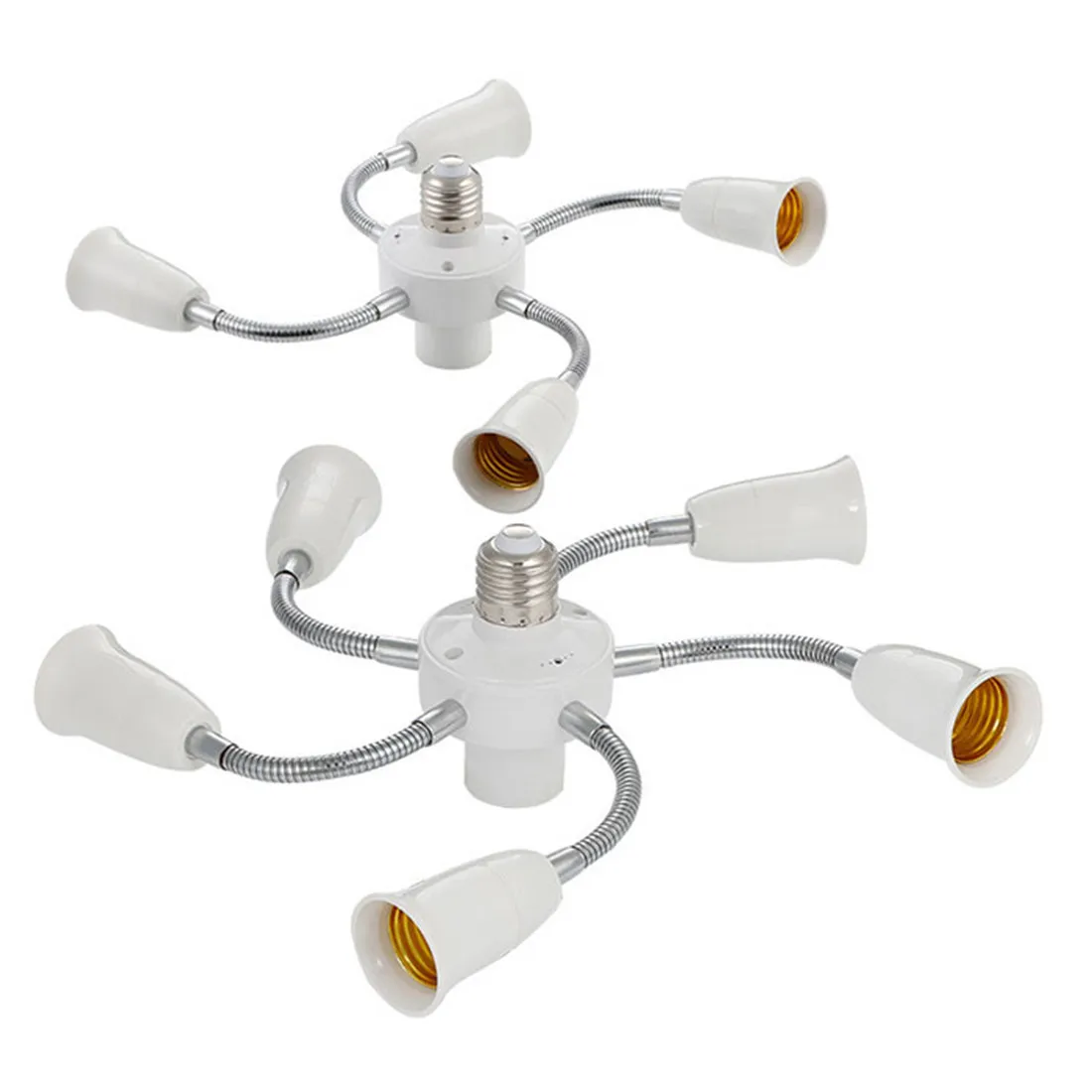 Lamp Holder Adjustable E27 Base Light Socket Splitter Gooseneck LED Bulbs Converter 3 4 5 Way Adapter with Extension Hose
