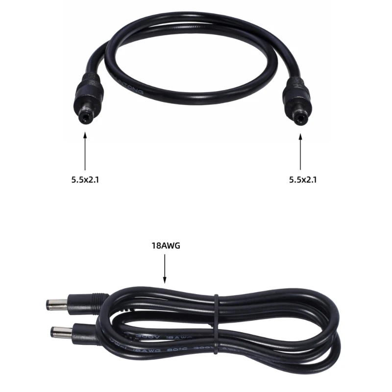 DC5521 DC5521 ̺ ڵ, 18AWG DC5.5m 2.1mm  ÷ LED Ʈ Ŀ     ġ  ̾