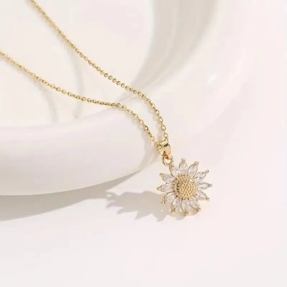 Stainless Steel Sunflower Necklace with Gift Box | Cubic Zirconia “I Love You Sunshine”... - SKU JPB00005 - UGI Packaging