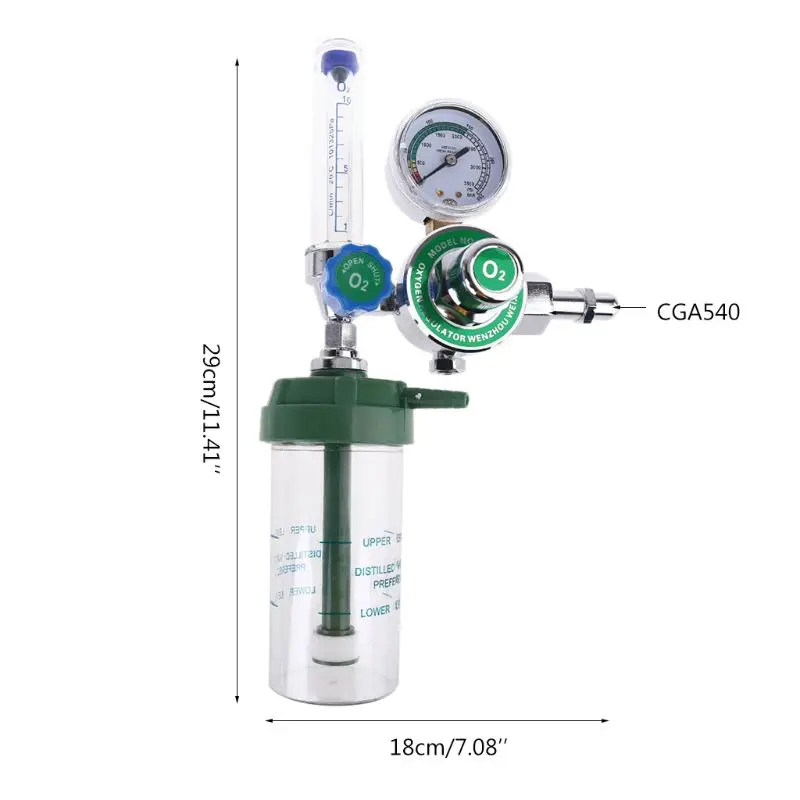 Buoy Pressure Gauge Regulator CGA-540 with Dry Humidifier Bottle Flowmeter Medical Usage Meter Absorber