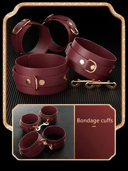 Sexy BDSM Leather Plush Bundle Set, Exotic Sex Toy, Gear Collar, Hip, Oral Erotic Bundle, Eye Mask, Whipping Nipple Clip 4