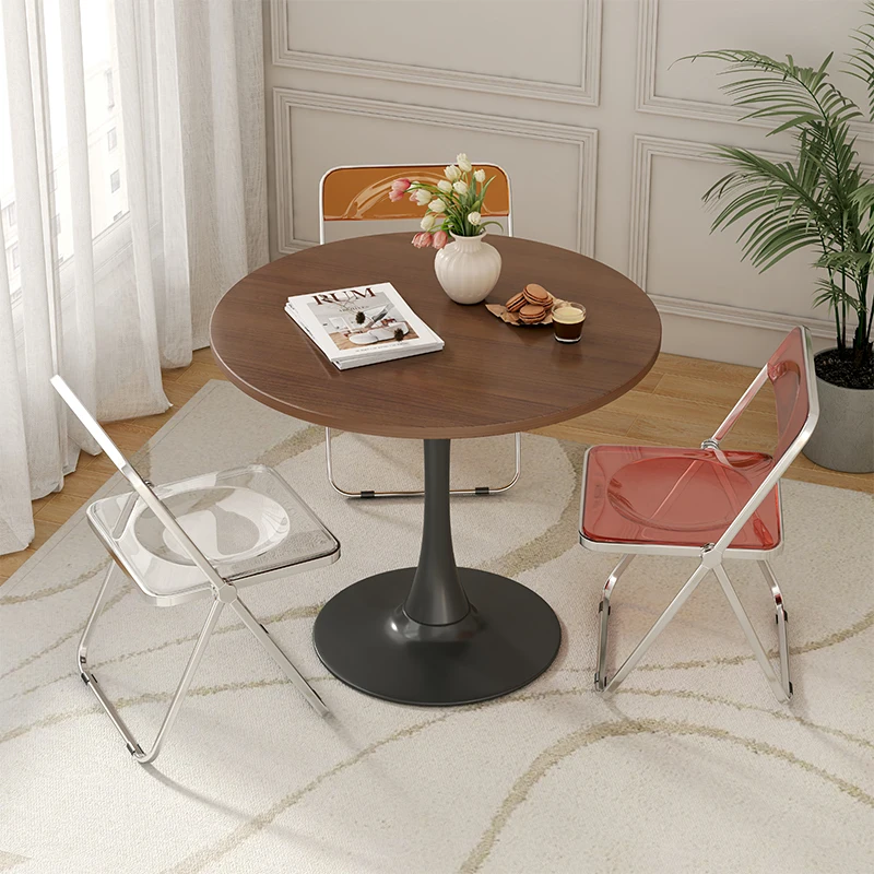 Round Center Caf&eacute; Furniture Sets Restaurant Side Minimalist Design Table Console Acrylic Chairs Set Table Basse Funky Furniture