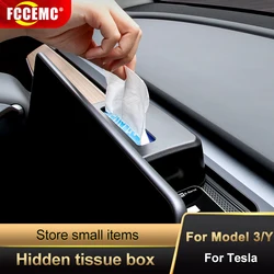 For Tesla Model 3 Model Y tissue box paper ETC bracket screen rear storage box car decoration accessories