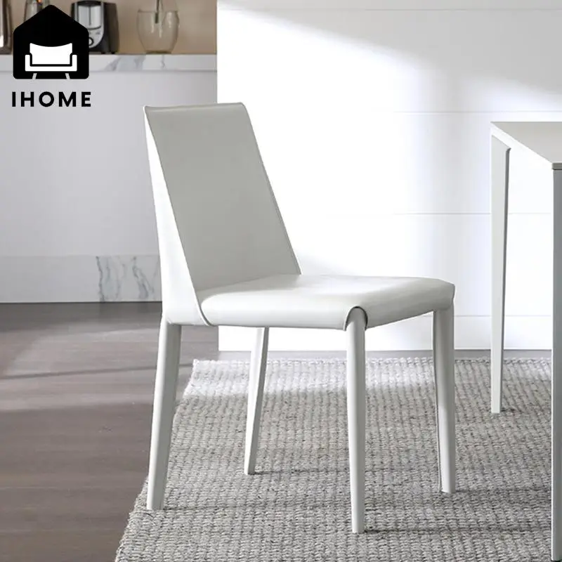 IHOME Simple Chair Dining Chair Home Modern Minimalist Small Apartment Restaurant Industrial Style Light Luxury Leather Chair light luxury rock panel round table leg bracket marble dining leg bracket base living room small coffee table metal