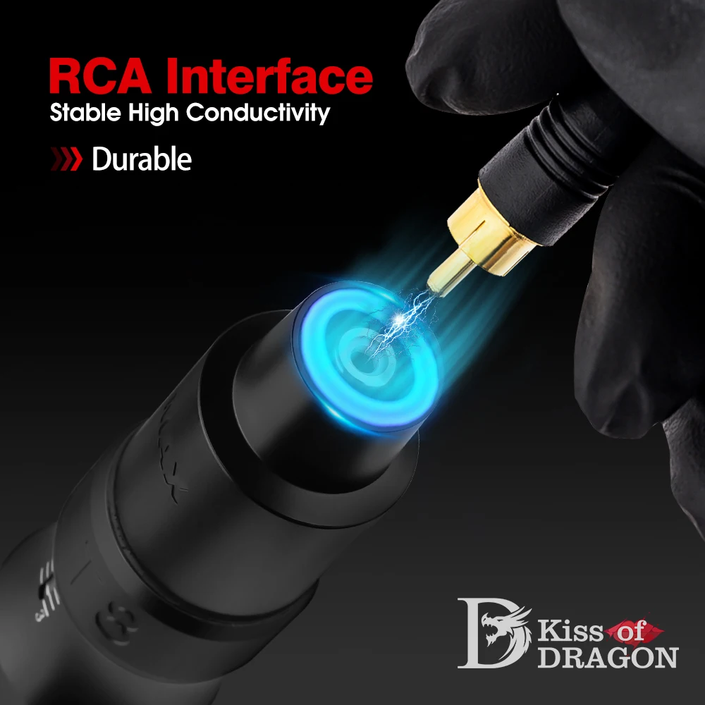 Tattoo Pen Tattoo Supplies Kiss Of Dragon Professional Rotary Tattoo Pen Quiet Gun Machine Supply With LED Light Permanent Makeup Eyeliner for Tattoo Body