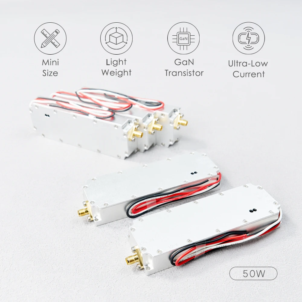 50W 300-1050Mhz 1.5G 2.4G 5.8G GPS WIFI RF GaN RF High Power Amplifier wireless Signal Extender Sweep Signal Source For Drone