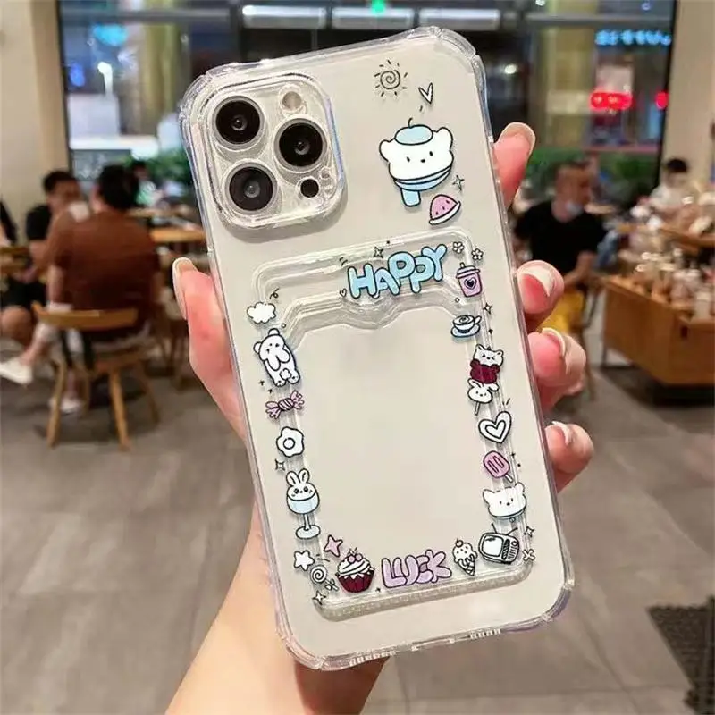 Soft Silicone Phone Case with Card Holder Slot Cover