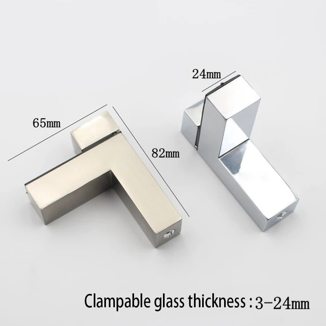 SAYAYO Glass Shelf Brackets Stainless Steel, Adjustable Railing Holder For 6-12 Mm Wood/Glass Shelves, Heavy Duty Wall Mount Clamps Clip Support Hardware Replacement Parts Polished Chrome, 8Pcs