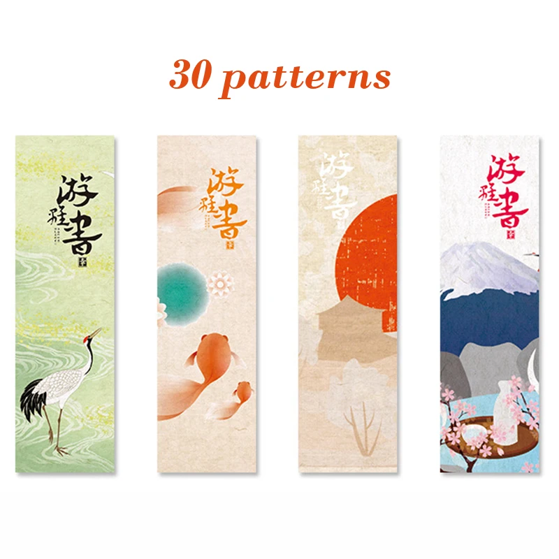 

30Pcs/Pack Vintage Japanese Style Bookmark Kawaii Retro School Paper Book Marks For Students Cute Reading Stationery Material