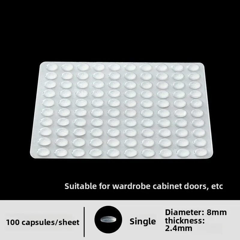 100 יחידות רגליות גומי ברורות למניעת החלקה והגנה עצמית, פדים סיליקון לדלתות, ארונות ופריטים קטנים