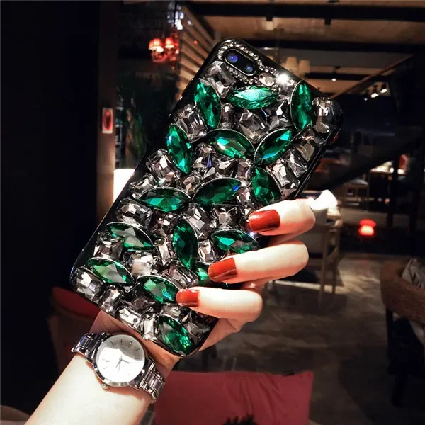 

Luxury Crystal Gem Rhinestone Case for iPhone, Soft Edge Clear Phone Cover, for iPhone 15Plus, 14, 11, 12, 13Pro, XS MAX, XR
