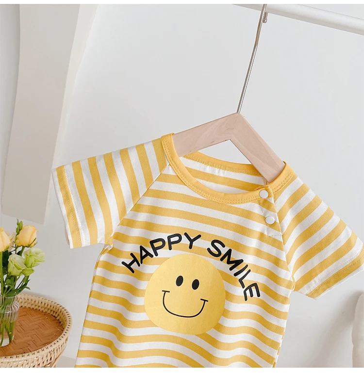 Summer Baby Romper Cotton Funny smiley suspenders Baby bodysuit baby girl clothes baby boy clothes For newborn baby kids thing baby bodysuit dress