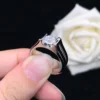 Bague de fiançailles en diamant pour hommes, couleur D, couleur unie, PT950, 0,8 ct, cadeau d'anniversaire de mariage