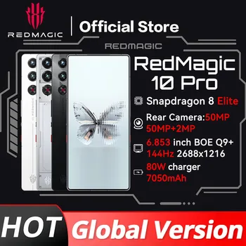 Global Version RedMagic 10 Pro 5G Gaming Phone 6.853" Snapdragon 8 Elite 7050mAh 80W Charge 50MP NFC 1