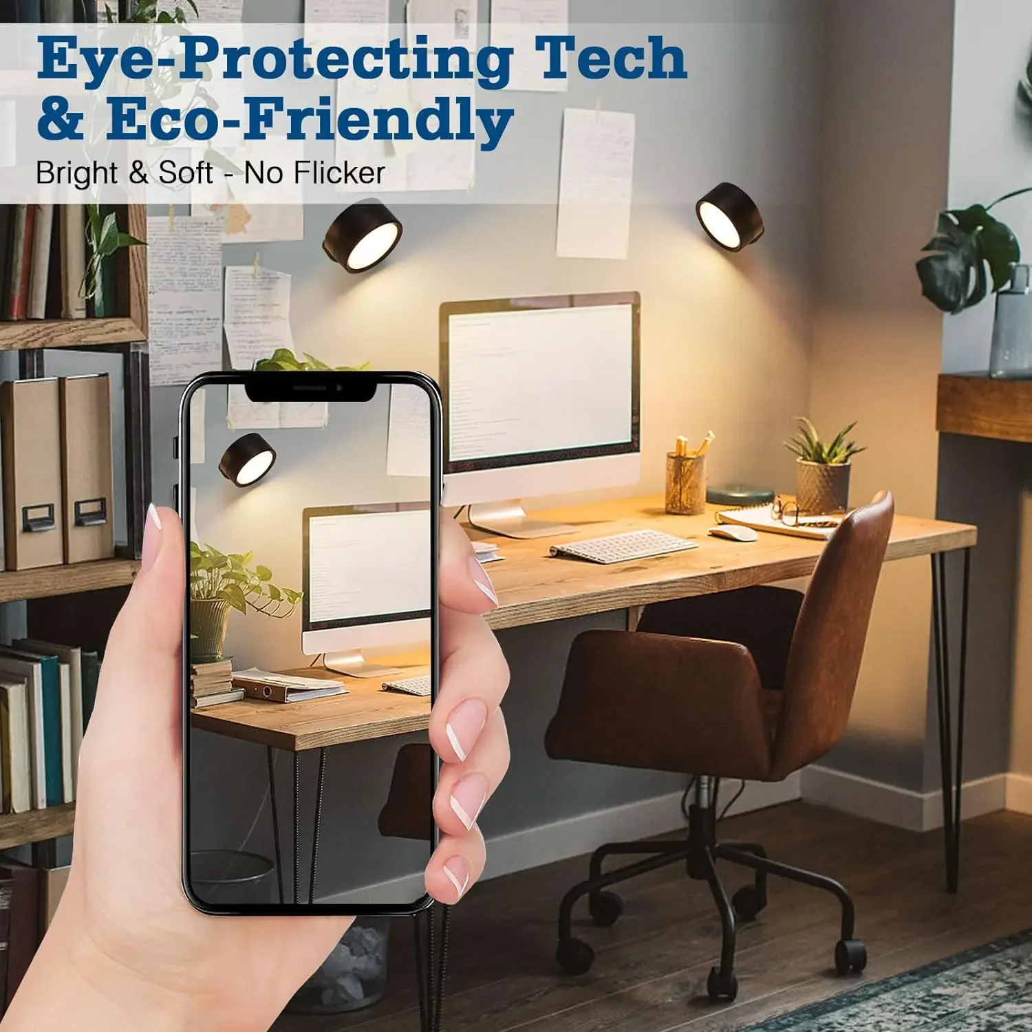 مصباح حائط LED مغناطيسي ليلي قابل للتعتيم أضواء صو...