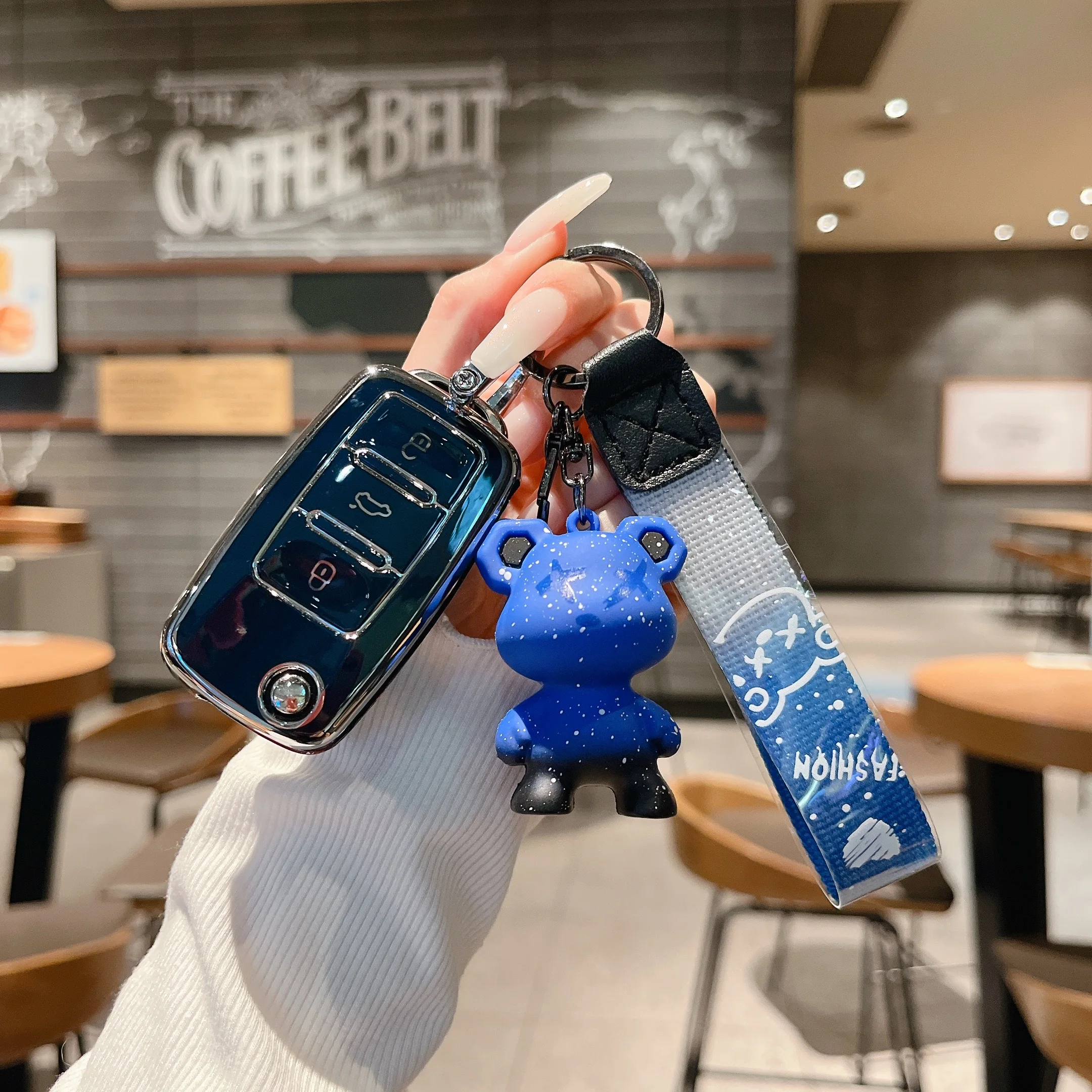 Für volkswagen polo tiguan passat golf 5 jetta lavida skoda a5 octavia schlüssel bund autos chl üssel zubehör halter schlüssel deckel etui für vw – Detail 5
