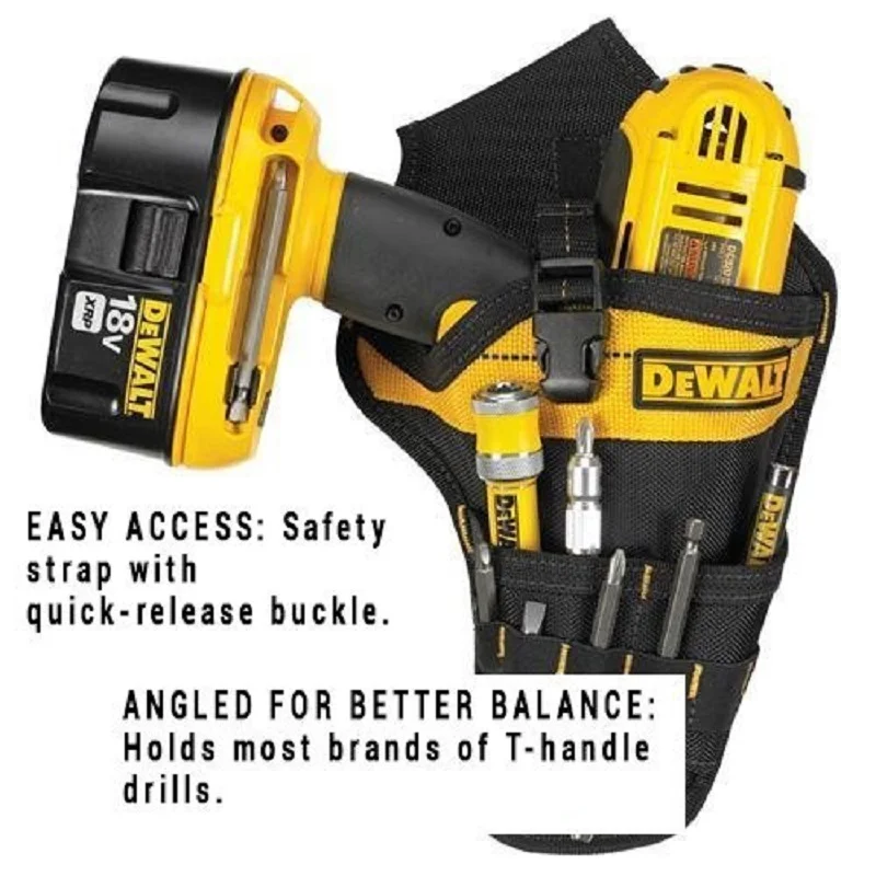 Portable Heavy Duty Drill Holster Electrician Tool Bag Drill Chuck Belt Storage Pocket For Cordless Drill Professional Tool Bag