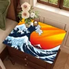 Japanese Wave Art Kitchen Dish Mat Absorbent Dining Table Mats Retro Non-slip Placemat Coffee Dish Tableware Mat for Home Decor 4