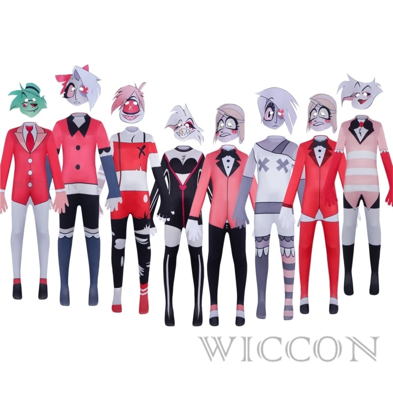 Anime Hazbin Tute Cosplay Hotel Charlie Vaggie Angel Dust Vaggie Nugget Cosplay Costume Stampato Copricapo A Maniche Lunghe