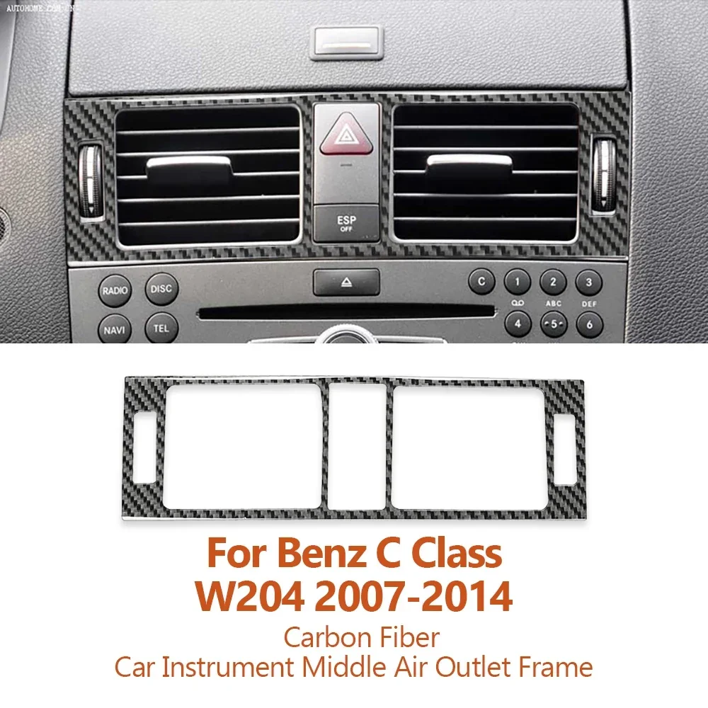 

Для Mercedes Benz C Class W204 2007-2014 углеродное волокно автомобильный инструмент средняя рамка для выхода воздуха декоративная наклейка автомобильные аксессуары