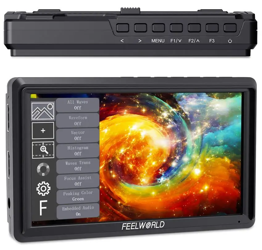 Монитор для камеры FEELWORLD FW568 V3, 6-дюймовый IPS-монитор для цифровой зеркальной камеры, 1920 х108, с поворотным кронштейном, с поддержкой HDMI, вход и выход