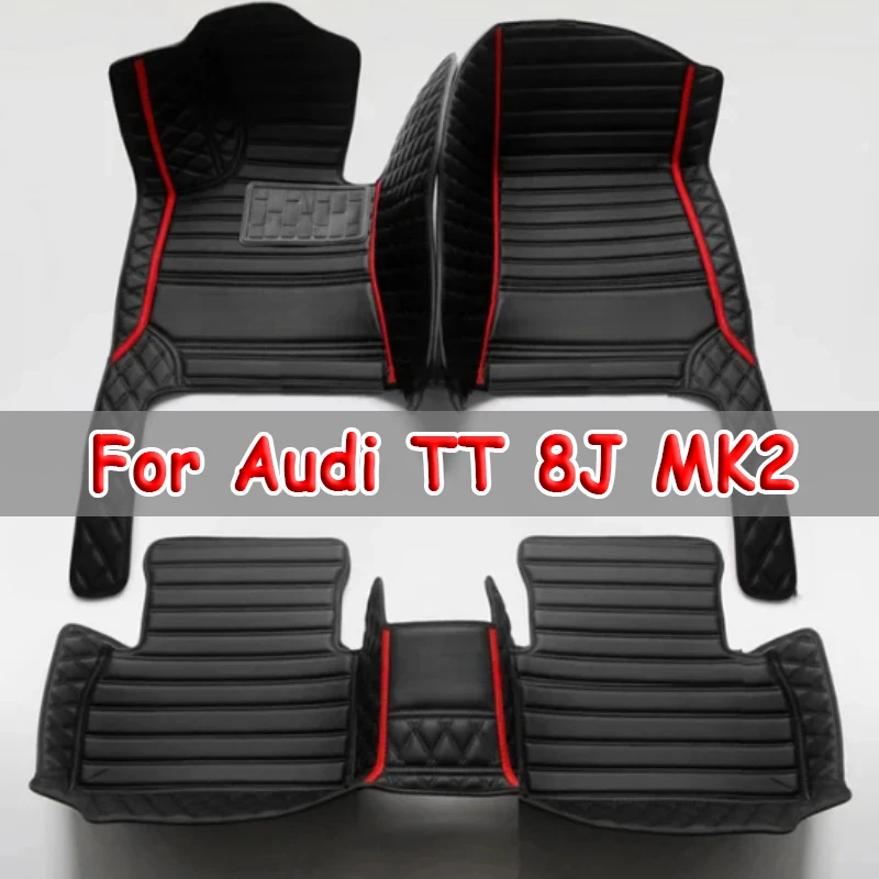 Tappetini per auto per Audi TT 8J MK2 2007 ~ 2014 Tappetino in pelle di lusso Tappeti per auto Tappetini protettivi durevoli Set Accessori per auto 2008