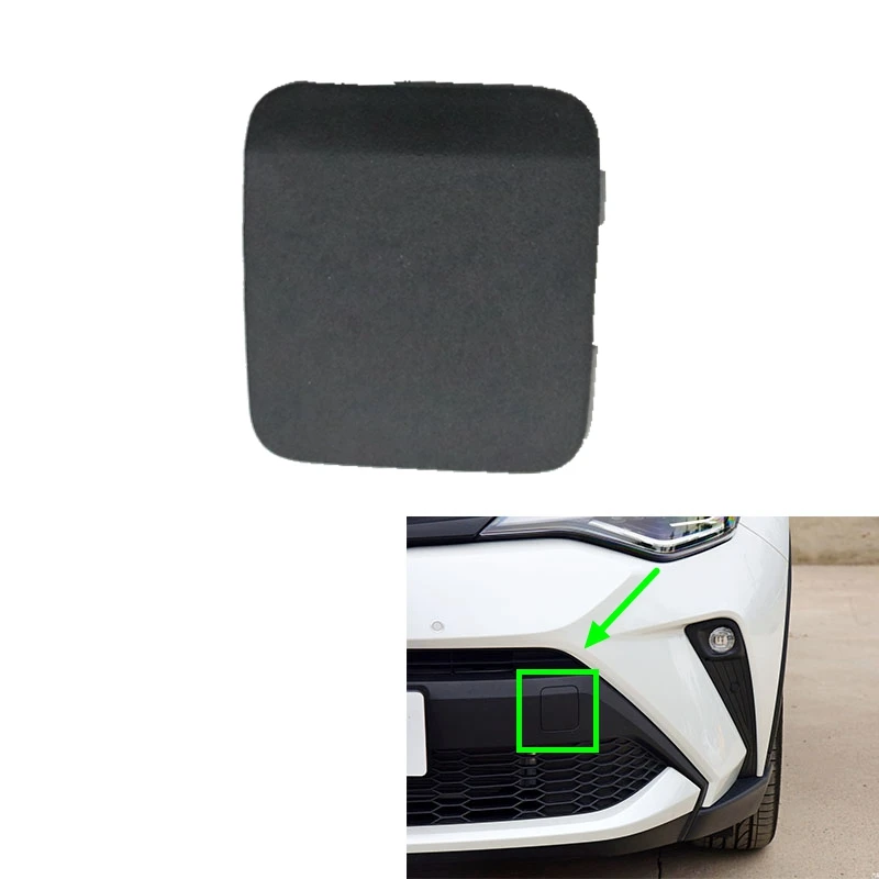 Toyota C-HR Front Bumper Tow Hook Cover - Right Passenger Side, Matte Black, Compatible 2017-2020 Models, 52162-F4020