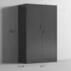 Tool cabinet Metal Storage Cabinet with Locking Doors and 3 Adjustable Shelves 53.5-Inch Lockable Storage Cabinets Black 3