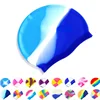 New Color Block Silicone Adult Waterproof Swimming Cap Dry Hair Swim Cap for Men Women Protect Ear Swim Hat Swimming Accessories 1