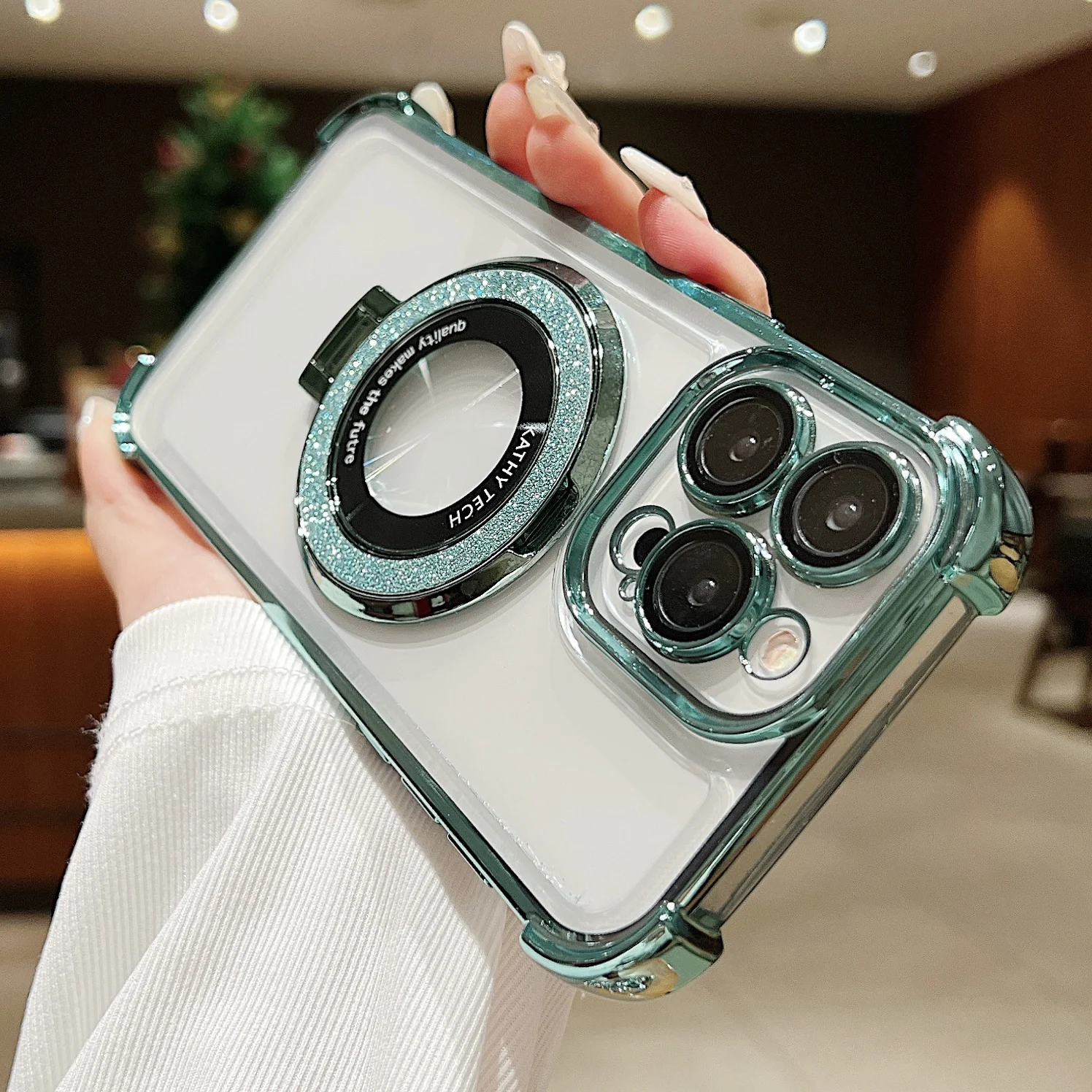 Läpinäkyvä TPU-pehmeä puhelinkotelo iPhone 15 14 Plus 13 12 11 Pro Maxille, magneettinen rengasjalka, iskunkestävä kameralinssi_voghion.com